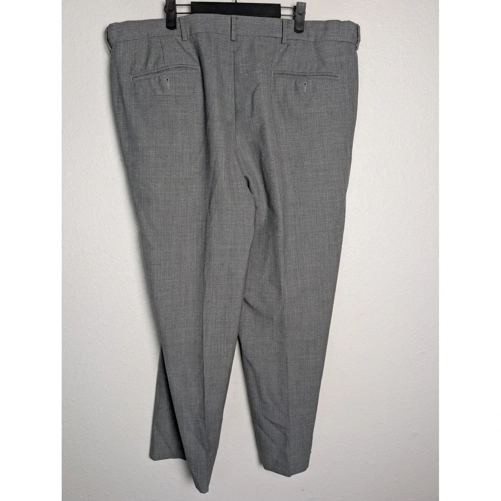 Lands' End Dress Pants Mens 42 Gray Traditional Fit Wool Lined Slacks Business‎